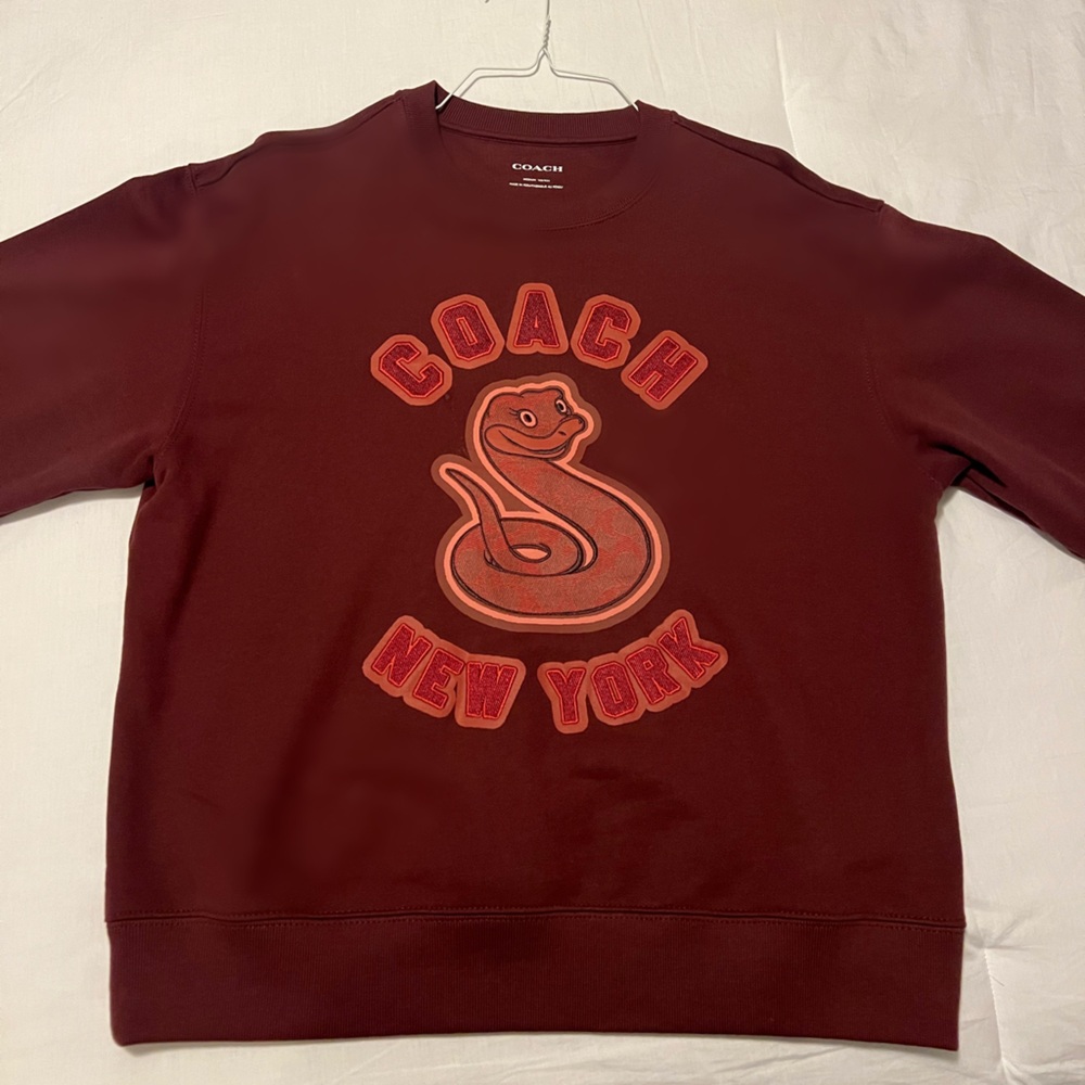 Coach Maroon Sweatshirt with Snake Motif